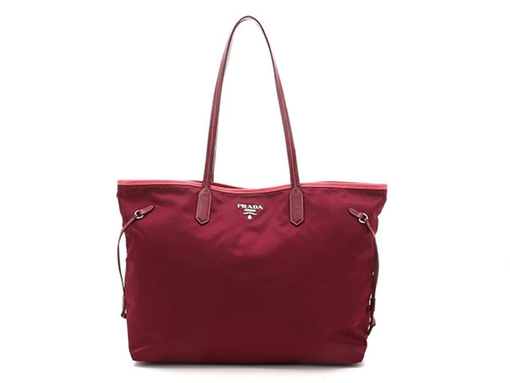 Prada Tote Tessuto Saffiano Bag Purple Pink